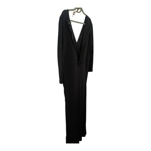 Torrid Studio Knit Hi-Low Maxi Dress Ruched Surplice Neck 3/4 Sleeve Black Sz 20 - Picture 6 of 15